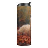 Skye Terrier in Herfst laat Herfst inspireren Thermosbeker (Gedraaid links)