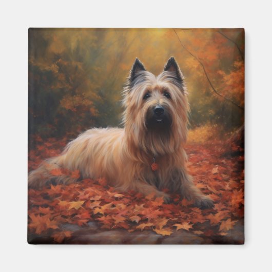 Skye Terrier in herfstbladeren valt inspireren Magneet (Voorkant)
