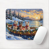 Skye Terrier Kerstboot Vakantie Muismat (Met muis)