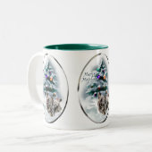 Skye Terrier-kerstcadeaus Tweekleurige Koffiemok (Voorkant links)