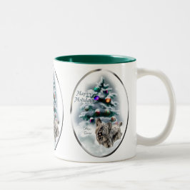 Skye Terrier-kerstcadeaus Tweekleurige Koffiemok
