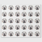 Skye Terrier Kerstkrans Feestelijke Pup Cadeaupapier (Vlak)