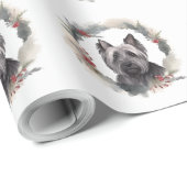 Skye Terrier Kerstkrans Feestelijke Pup Cadeaupapier (Rol Hoek)