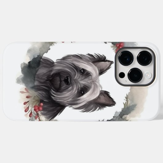 Skye Terrier Kerstkrans Feestelijke Pup Case-Mate iPhone Case (Achterkant (horizontaal))