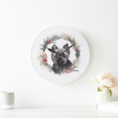 Skye Terrier Kerstkrans Feestelijke Pup Grote Klok (Huis)