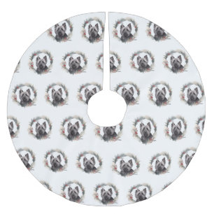 Skye Terrier Kerstkrans Feestelijke Pup Kerstboom Rok