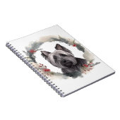 Skye Terrier Kerstkrans Feestelijke Pup Notitieboek (Rechterzijde)