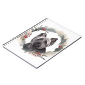 Skye Terrier Kerstkrans Feestelijke Pup Notitieboek (Linkerzijde)