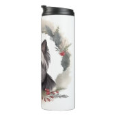 Skye Terrier Kerstkrans Feestelijke Pup Thermosbeker (Geroteerd rechts)