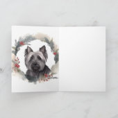 Skye Terrier Kerstkrans Festieve Pup Kaart (Binnen)