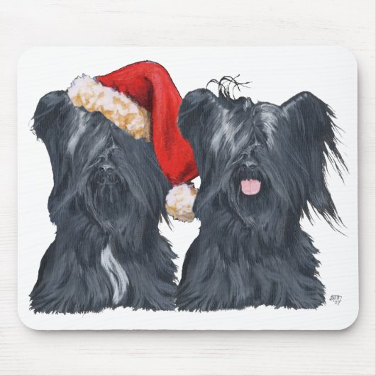 Skye Terrier Kerstman Muismat (Voorkant)