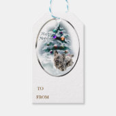 Skye Terrier Kerstmis Cadeaulabel (Voorkant)