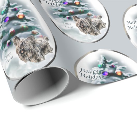 Skye Terrier Kerstmis Cadeaupapier (Rol Hoek)
