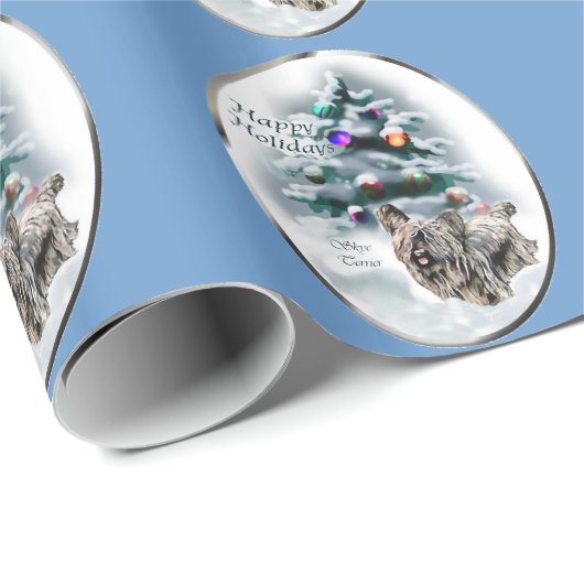Skye Terrier Kerstmis Cadeaupapier (Rol Hoek)
