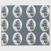 Skye Terrier Kerstmis Cadeaupapier (Vlak)