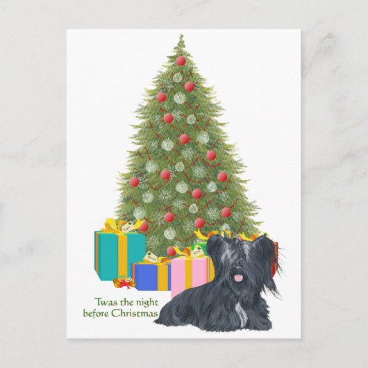 Skye Terrier Kerstmis Feestdagenkaart (Voorkant)
