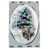 Skye Terrier Kerstmis Medium Cadeauzakje (Voorkant)