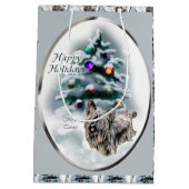 Skye Terrier Kerstmis Medium Cadeauzakje (Achterkant)