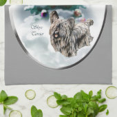 Skye Terrier Kerstmis Theedoek (Gevouwen)