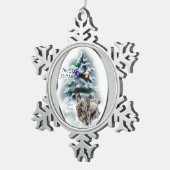 Skye Terrier Kerstmis Tin Sneeuwvlok Ornament (Rechts)