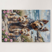Skye Terrier Kusttuin Kunst Legpuzzel (Horizontaal)