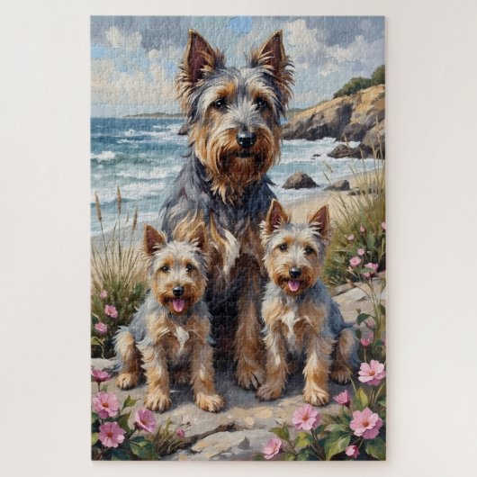 Skye Terrier Kusttuin Kunst Legpuzzel (Verticaal)