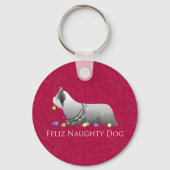 Skye Terrier Merry-kerstontwerp Sleutelhanger (Voorkant)