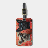 Skye Terrier met hart Rozen Valentijnsdag Bagagelabel (Voorkant verticaal)