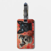 Skye Terrier met hart Rozen Valentijnsdag Bagagelabel (Achterkant verticaal)
