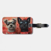 Skye Terrier met hart Rozen Valentijnsdag Bagagelabel (Achterkant horizontaal)