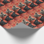 Skye Terrier met hart Rozen Valentijnsdag Cadeaupapier (Hoek)