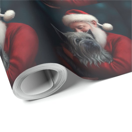 Skye Terrier met Kerstman Feestelijke Kerstmis Cadeaupapier (Rol Hoek)