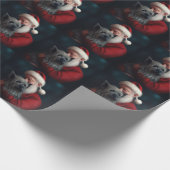 Skye Terrier met Kerstman Feestelijke Kerstmis Cadeaupapier (Hoek)