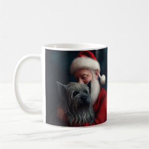 Skye Terrier met Kerstman Feestelijke Kerstmis Koffiemok