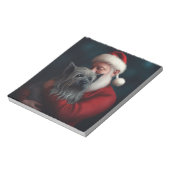 Skye Terrier met Kerstman Feestelijke Kerstmis Notitieblok (Linkerzijde)