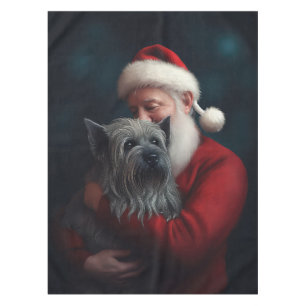 Skye Terrier met Kerstman Feestelijke Kerstmis Tafelkleed