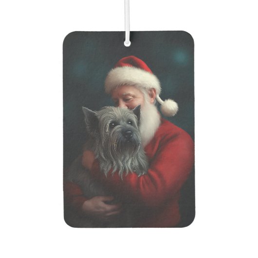 Skye Terrier met Kerstman Festive Kerstmis Luchtverfrisser (Voorkant)