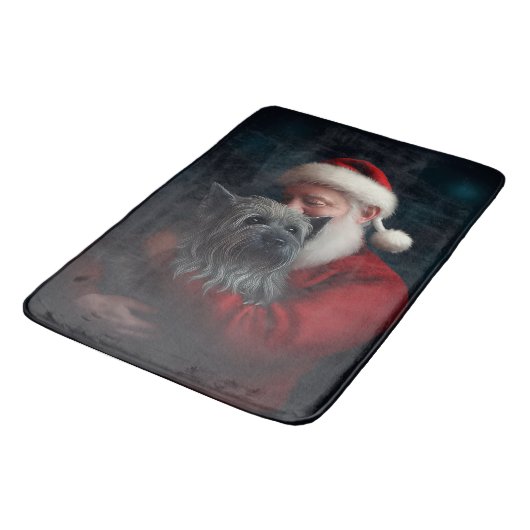 Skye Terrier met Sinterklaas Feestelijke Kerstmis Badmat (Gekanteld)