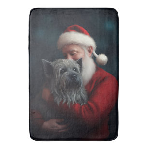Skye Terrier met Sinterklaas Feestelijke Kerstmis Badmat