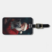 Skye Terrier met Sinterklaas Feestelijke Kerstmis Bagagelabel (Voorkant horizontaal)