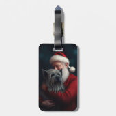Skye Terrier met Sinterklaas Feestelijke Kerstmis Bagagelabel (Achterkant verticaal)