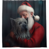 Skye Terrier met Sinterklaas Feestelijke Kerstmis Douchegordijn (Voorkant)