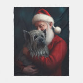 Skye Terrier met Sinterklaas Feestelijke Kerstmis Fleece Deken (Voorkant)