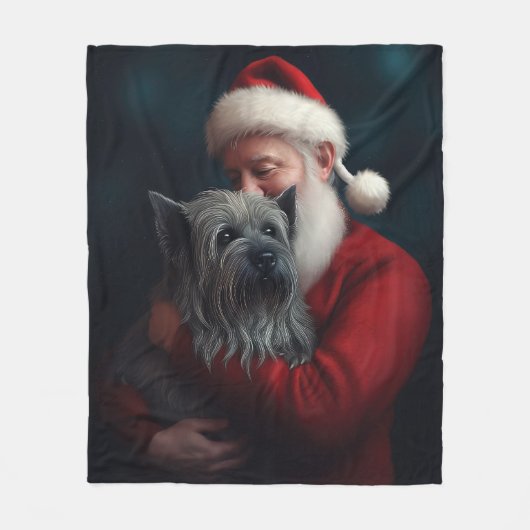 Skye Terrier met Sinterklaas Feestelijke Kerstmis Fleece Deken (Voorkant)
