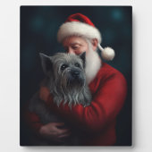Skye Terrier met Sinterklaas Feestelijke Kerstmis Fotoplaat (Voorkant)
