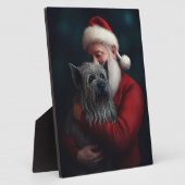 Skye Terrier met Sinterklaas Feestelijke Kerstmis Fotoplaat (Zijkant)