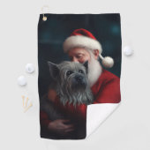 Skye Terrier met Sinterklaas Feestelijke Kerstmis Golfhanddoek (Insitu)