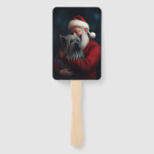 Skye Terrier met Sinterklaas Feestelijke Kerstmis Handwaaier (Achterkant)