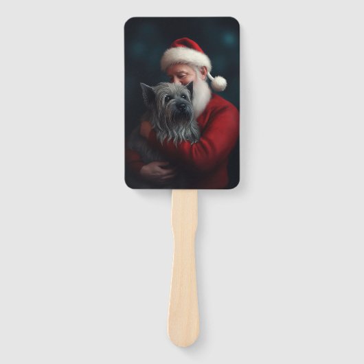Skye Terrier met Sinterklaas Feestelijke Kerstmis Handwaaier (Voorkant)
