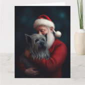 Skye Terrier met Sinterklaas Feestelijke Kerstmis Kaart (Voorkant)